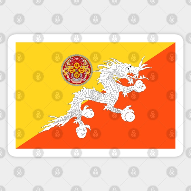 Bhutanese Flag and Coat of Arms Sticker by Historia
